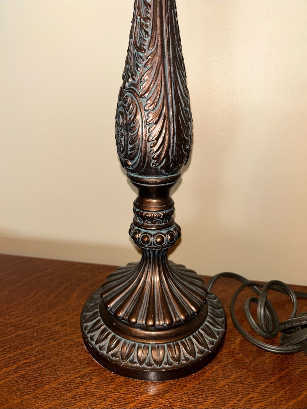 Decorative Bronze Table Lamp - Brown - Picture 2 of 7